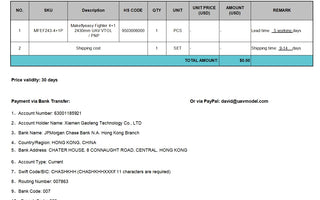 Notice of change of business account