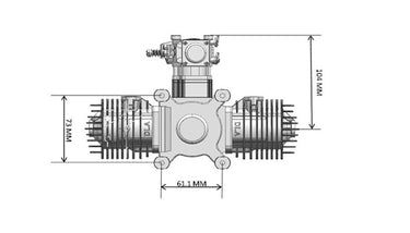 CNC DLA64 64CC Twin Gas Engine withUAVMODEL