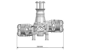 CNC DLA64 64CC Twin Gas Engine withUAVMODEL