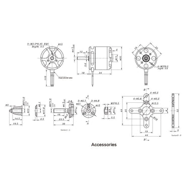 SunnySky 2814 X2814 900KV KV1100 KV1250 3-5S Brushless MOTOR - UAVMODEL