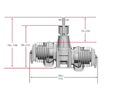 RCGF STINGER 125CC TWIN 2 cycle piston valve type gasoline ENGINE - UAVMODEL