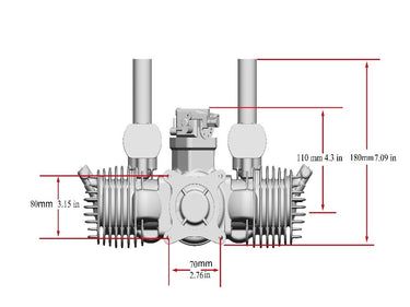 RCGF STINGER 125CC TWIN 2 cycle piston valve type gasoline ENGINE - UAVMODEL